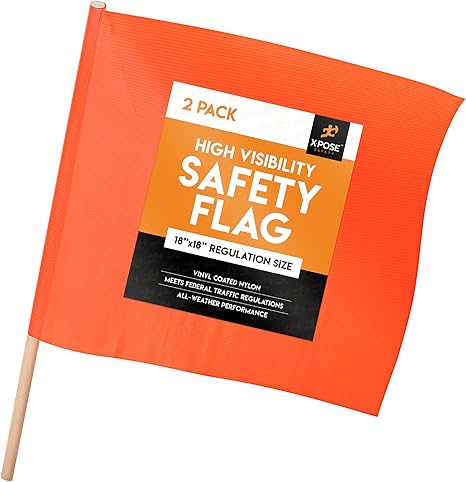 BANDERAS DE SEGURIDAD NARANJAS, BANDERA NARANJA DE 18 X 18 PULGADAS, BANDERA DE SEGURIDAD CUADRADA, LETREROS Y BANDERAS DE GRAN TAMAÑO, BANDERAS DE CARGA ANCHA, BANDERAS DE PRECAUCIÓN PARA TECHO,
